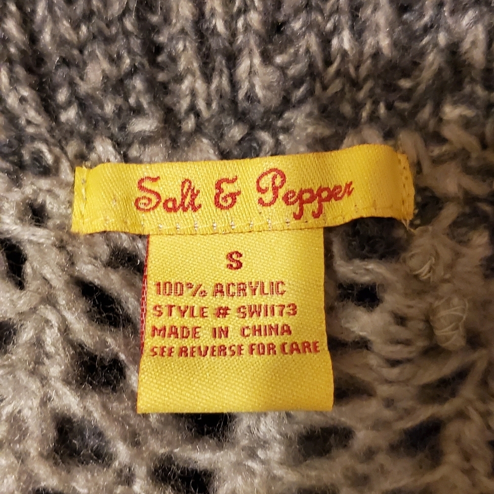 Salt & Pepper Gray Patchwork Button-Down Sweater - image 2